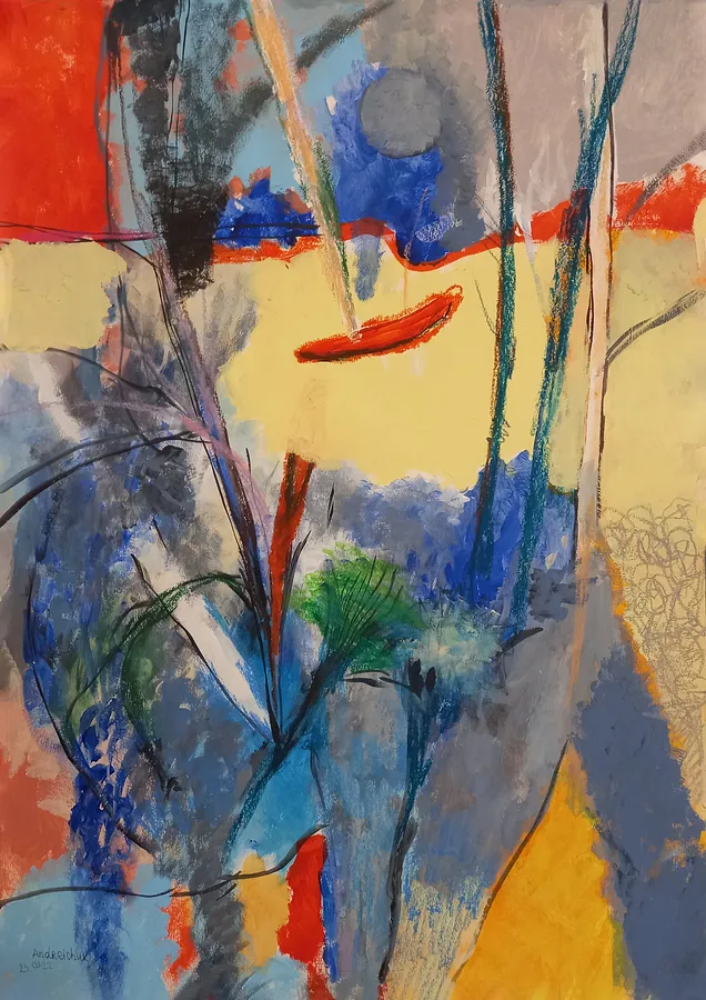 Imagen de Spring Ukraine War 3 de Artem Andreichuk, tamaño: 85 × 60 cm, hecho de oil on canvas, medio Drawing