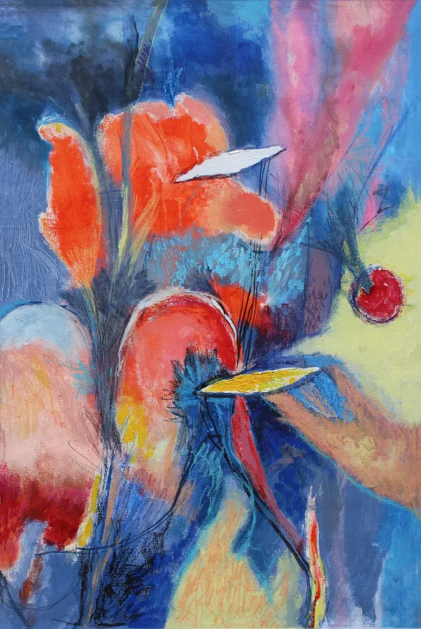 Imagen de Composition with red sun de Artem Andreichuk, tamaño: 90 × 60 cm, hecho de oil on canvas, medio Drawing