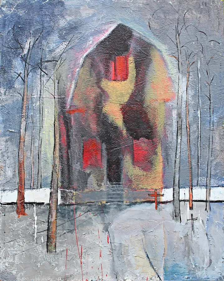 Obraz The house has been destroyed by russia autorstwa Artem Andreichuk, rozmiar: 100 × 85 cm, wykonany z oil on canvas, medium Painting