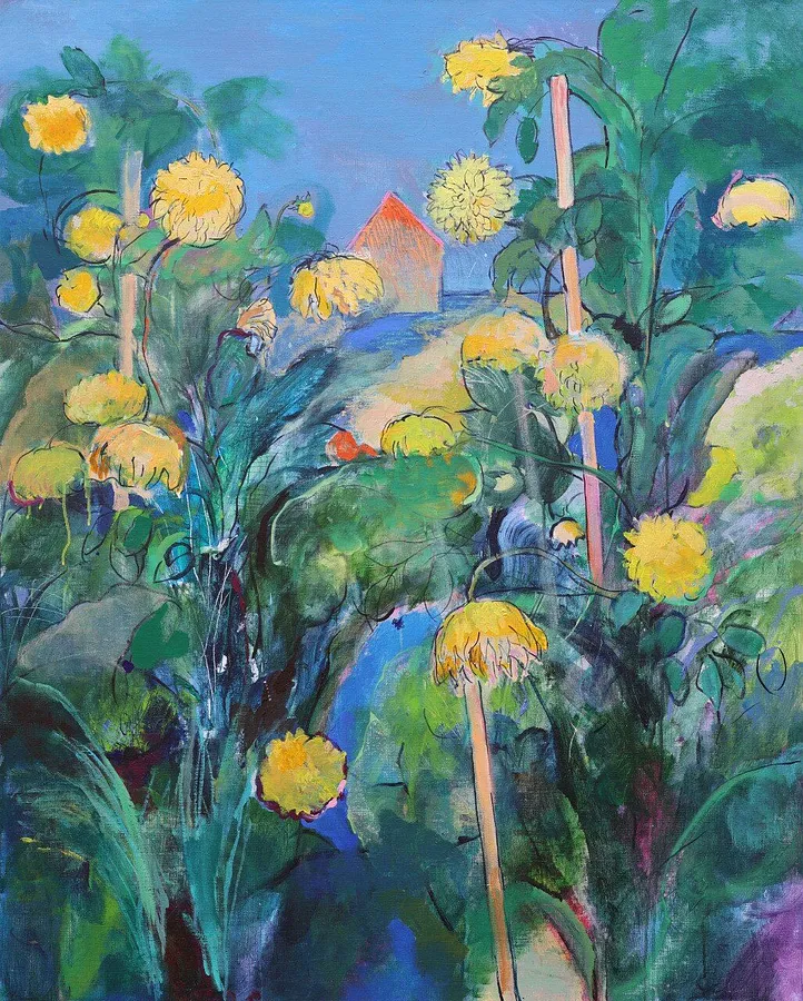 Imagen de Yellow flowers de Artem Andreichuk, tamaño: 125 × 100 cm, hecho de Oil on canvas, medio Painting