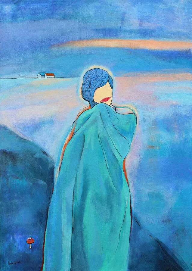 Image of Spectral Girl. Ghost Town series  by Artem Andreichuk, size: 120 × 85 cm, made of Acrylic on canvas, Painting medium
