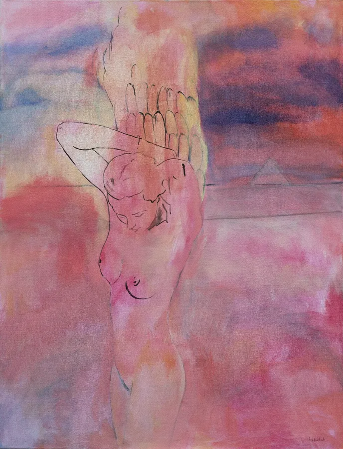 Image of Girl by Artem Andreichuk, size: 120 × 100 cm, made of oil on canvas, Painting medium