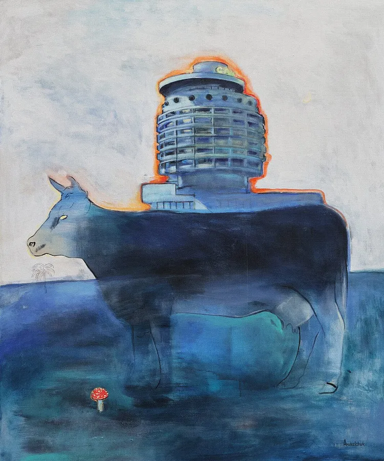 Imagen de Hotel Salut, cow, Kyiv  de Artem Andreichuk, tamaño: 120 × 100 cm, hecho de oil on canvas, medio Painting