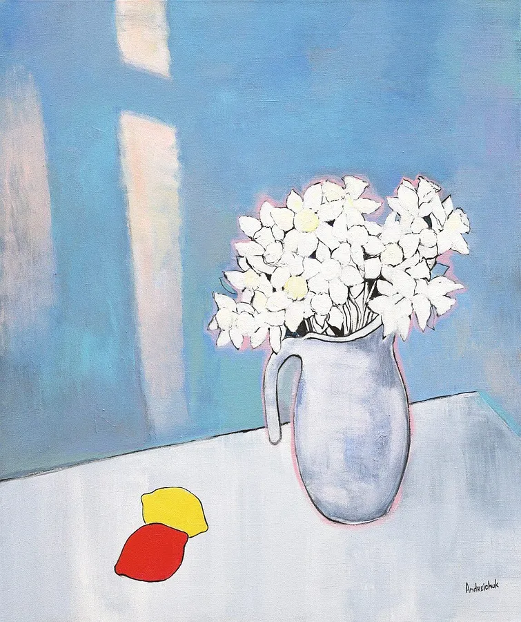 Imagen de Daffodils de Artem Andreichuk, tamaño: 95 × 80 cm, hecho de oil on canvas, medio Painting
