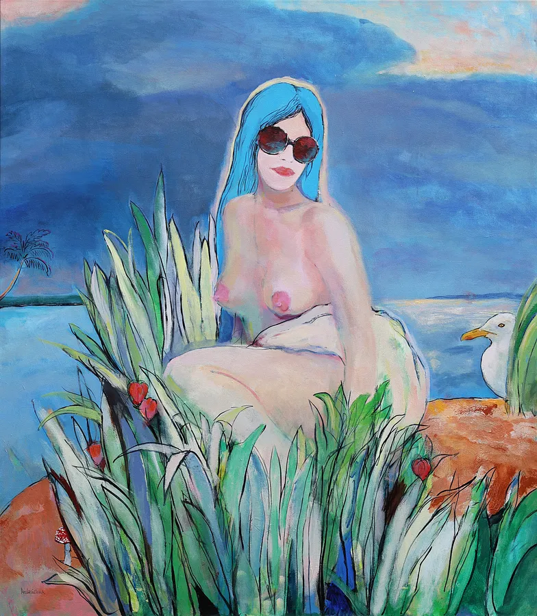 Imagen de Girl with physalis  de Artem Andreichuk, tamaño: 120 × 105 cm, hecho de oil on canvas, medio Painting