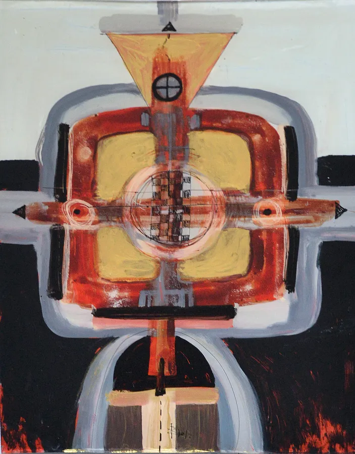Image de jeu d'échecs par Dzwinka Zahaïska, fabriqué avec verre/encre/huile, médium Peinture sur verre, de Львів, faisant partie de la série Cиметрія