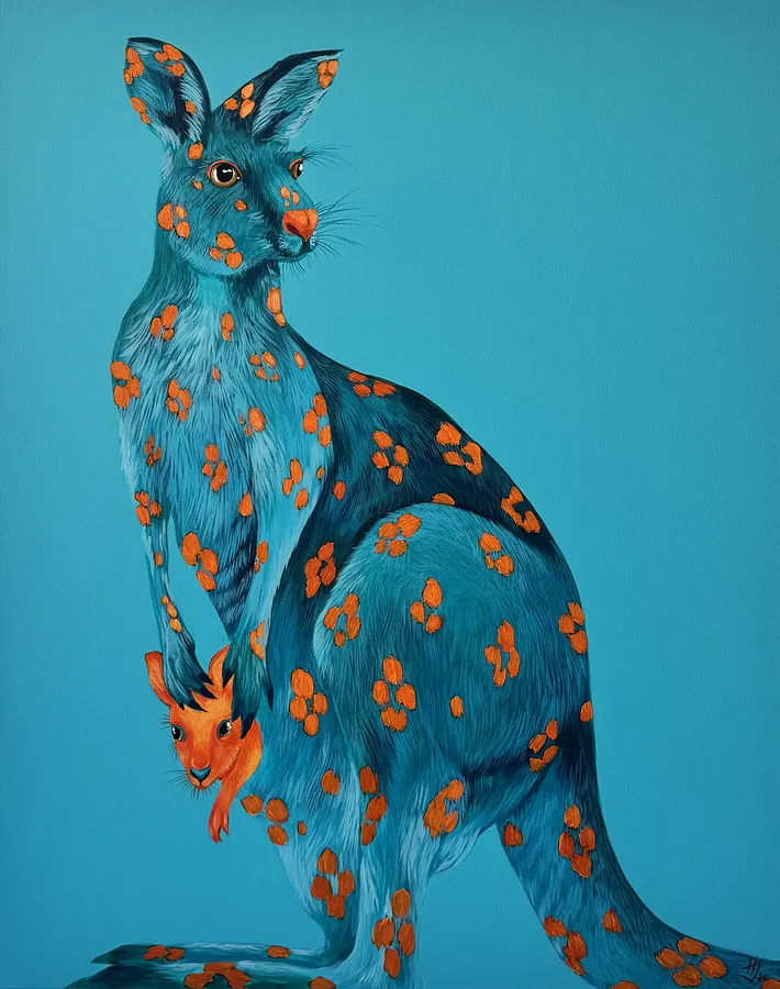 Imagen de Kangaroo  de Ivanka Nechyporyk, tamaño: 100x80 cm, hecho de Acrylic on canvas , medio Pintura, de Kyiv, con un precio de $2500