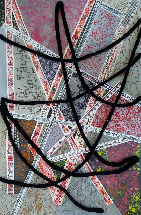 Image of Subjective reassembly, or reassembly of subjectivity by Natalia Byrdina, size: 100 × 150 cm, made of Canvas, Painting medium, priced at $3968