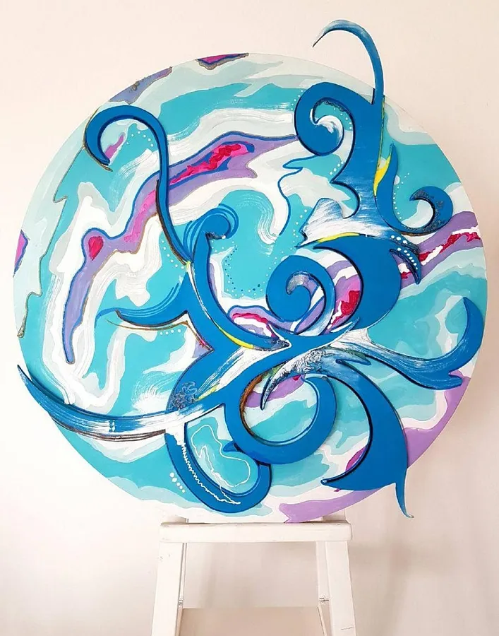 Image de Calm, only calm par Natalia Byrdina, taille : 70 × 70 cm, médium Painting, au prix de $945