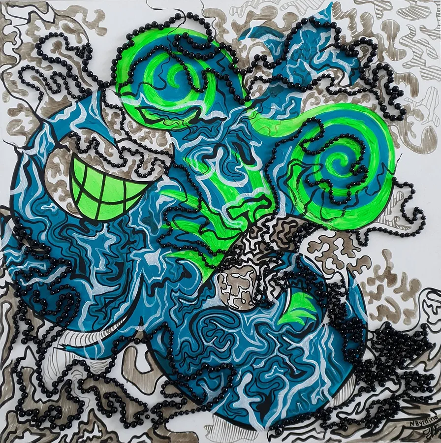 Image de Portrait of my "cockroach" par Natalia Byrdina, taille : 90 × 90 cm, médium Painting, au prix de $1669