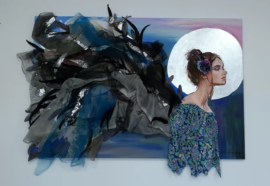 Immagine di Angel of Rejection ("Angels" series). Ukrainian Artist, Ukraine. di Natalia Byrdina, dimensioni: 120 × 180 cm, medium: Painting