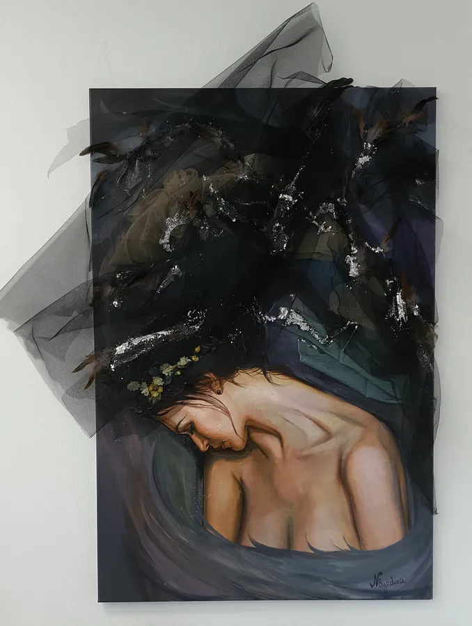 Bild von The voice of the skin (series "Angels"). Ukrainian Artist, Ukraine. von Natalia Byrdina, Größe: 150 × 100 cm, Painting Medium