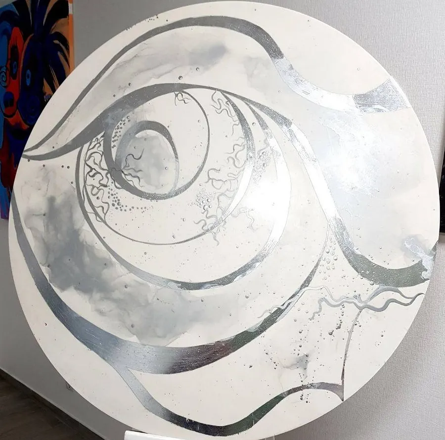 Image of I know you see me by Natalia Byrdina, size: 100 × 100 cm, made of Wood, Painting medium, priced at $900