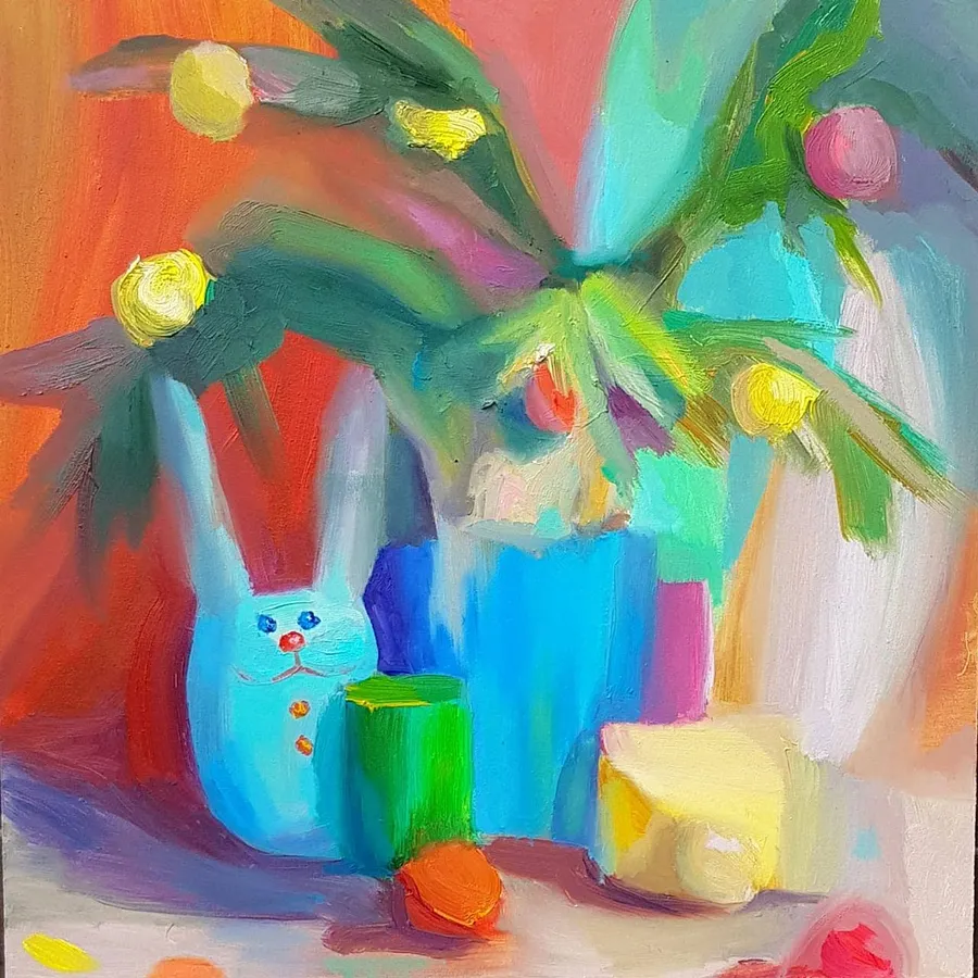 Immagine di Bunny di Natalia Byrdina, dimensioni: 50 × 50 cm, medium: Painting, prezzo: $754