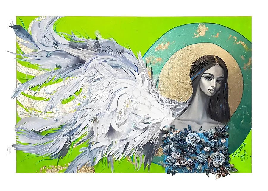 Bild von Angel of life von Natalia Byrdina, Größe: 180 × 120 cm, Textile Medium, zum Preis von $1795
