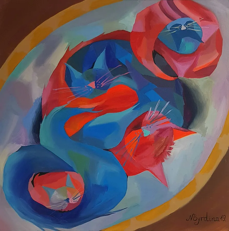 Immagine di Cat plate di Natalia Byrdina, dimensioni: 100 × 100 cm, medium: Painting, prezzo: $900