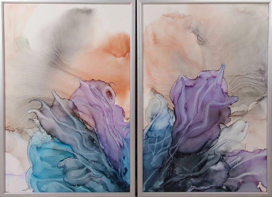 Imagen de Flower (diptych) de Natalia Byrdina, tamaño: 100 × 75 cm, hecho de Plastic, medio Drawing, con un precio de $730
