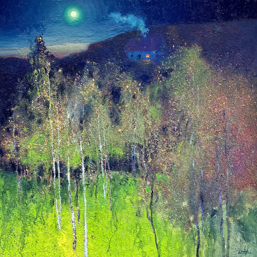 Image of Captivated by Sadness  by Andrii Kovalyk, size: 100x100 cm , made of Oil on canvas, Original Artworks  medium, from Madrid, part of the Sold series, priced at €4