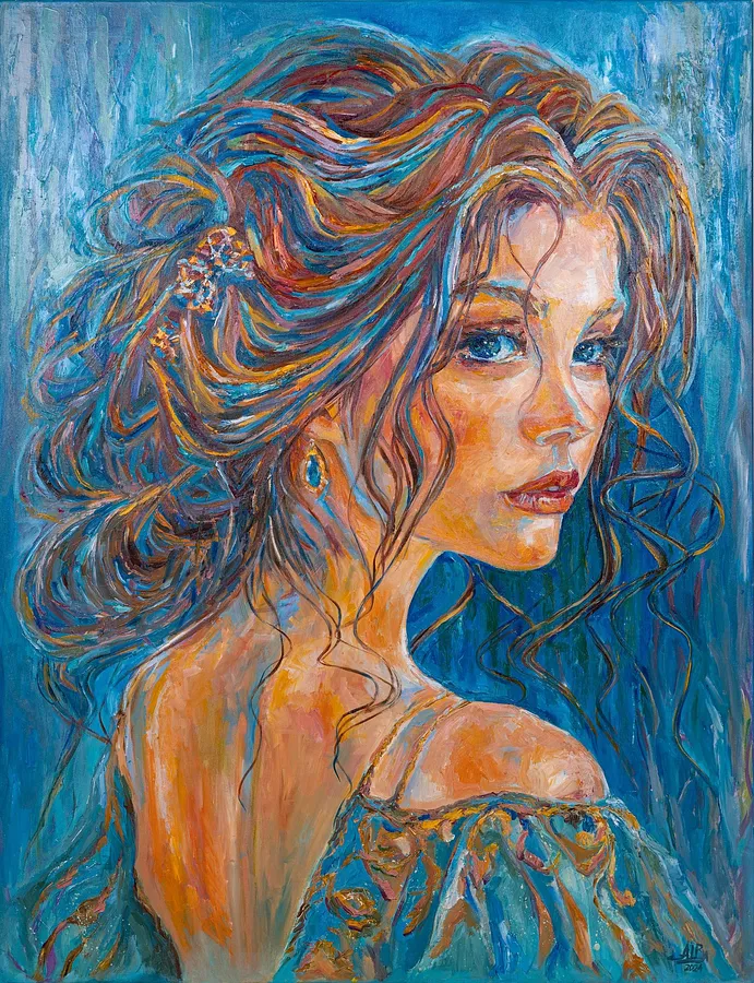 Immagine di Women's faces "Victoria" di Vladyslava Shokha, dimensioni: 100 × 130 cm, medium: Painting, prezzo: Prezzo su richiesta