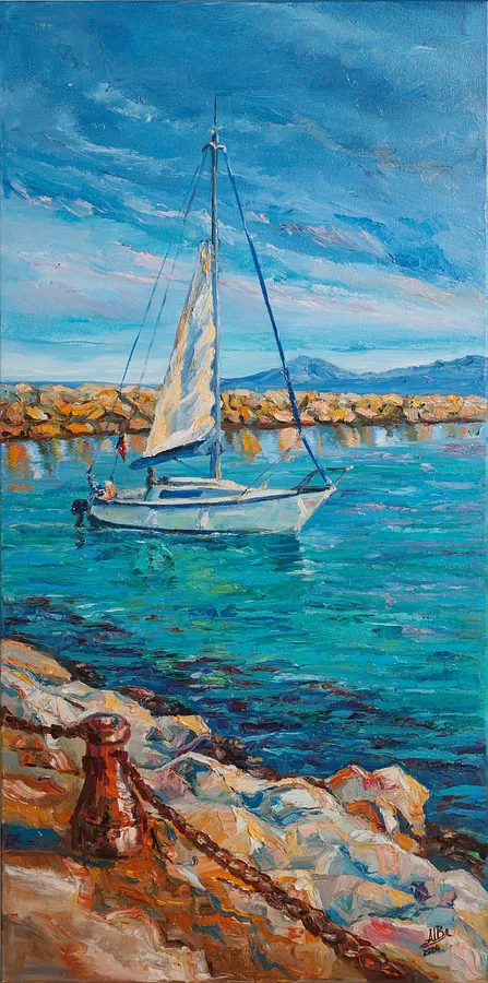 Immagine di Fisherman's Pier of Saint-Cyprien di Vladyslava Shokha, dimensioni: 50 × 100 cm, medium: Painting, prezzo: Prezzo su richiesta
