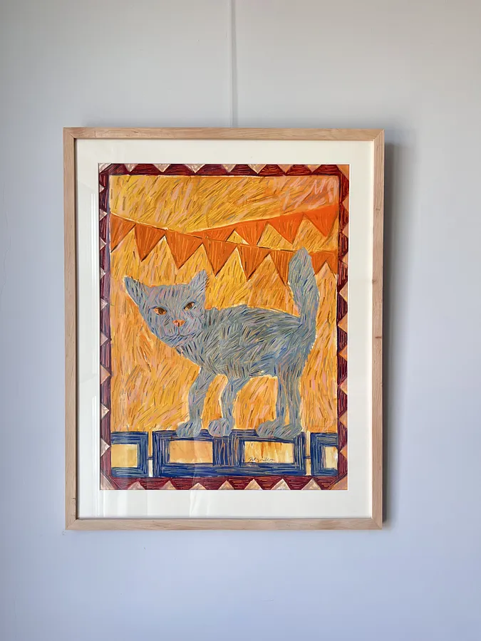 Image de Котик на поїзді  par Solomiya Ortynska, taille : 50х65 см, médium Peinture, au prix de $500