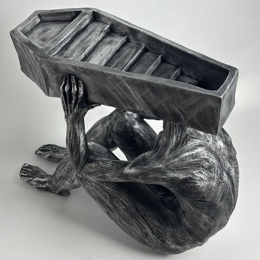Image of Coffin by VITALIY KRASUTSKIY, made of Chamotte clay, glazes, Sculpture medium, from Lviv, part of the Series 1 series, priced at €2500 (≈ 128,753 грн)