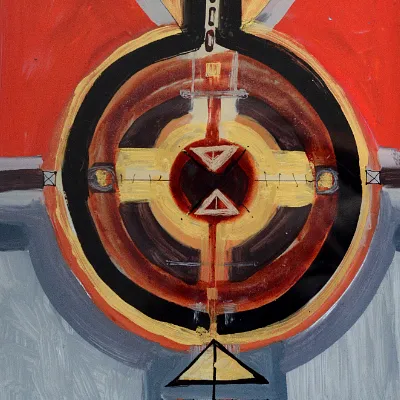 Imagen de ціль de Dzvinka Zahaika, hecho de скло/туш/олія, medio Pintura sobre vidrio, de Львів, parte de la serie Cиметрія