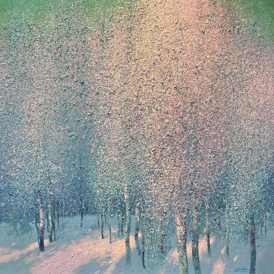 Imagen de Magic of Winter  de Andrii Kovalyk, tamaño: 150x150 cm , hecho de Oil on canvas, medio Original Artworks , parte de la serie Inner Landscapes, con un precio de €7000
