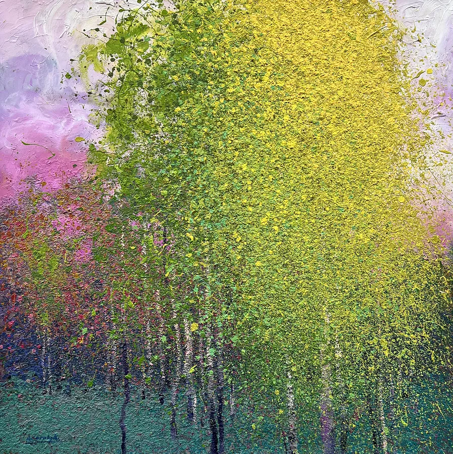 Image of Spring by Andrii Kovalyk, size: 70x70 cm , made of Oil on canvas , Original Artworks  medium, part of the Sold series