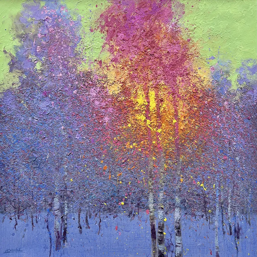Imagen de Winter  de Andrii Kovalyk, tamaño: 70x70 cm , hecho de Oil on canvas , medio Original Artworks , parte de la serie Sold