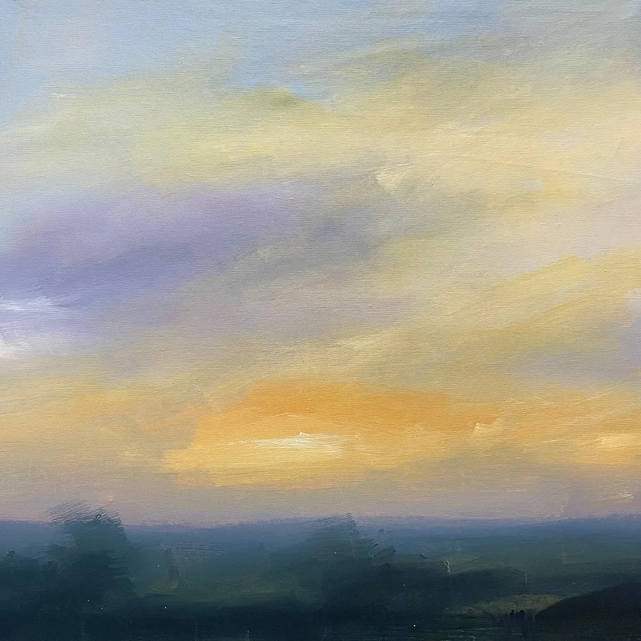 Immagine di Thank you for the day di Helen Mount, dimensioni: 60 × 60 × 2 cm, medium: Painting