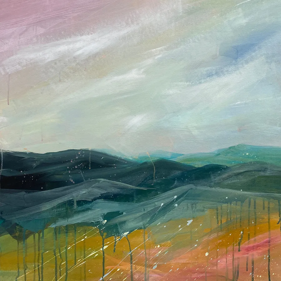 Imagen de Autumn Talks/11 de Helen Mount, tamaño: 60 × 60 × 2 cm, hecho de acrylic on canvas, medio Painting