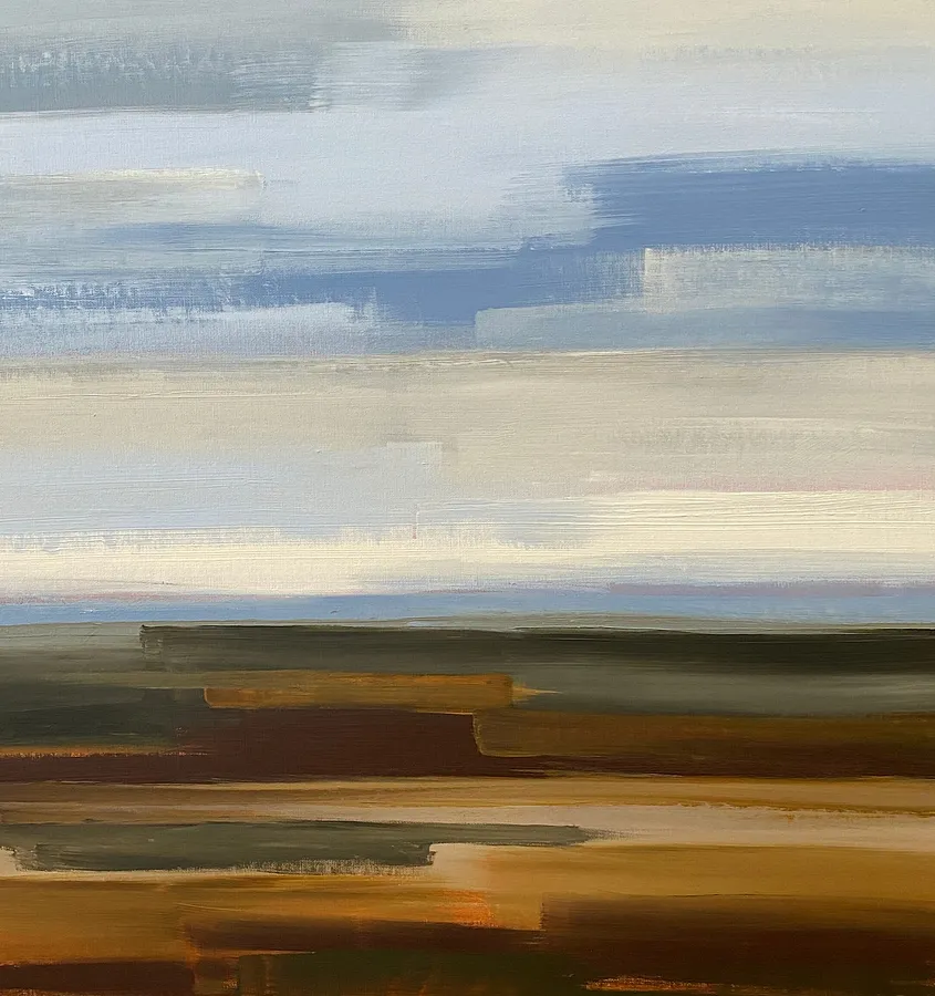 Imagen de Autumn Talks/5 de Helen Mount, tamaño: 60 × 60 × 2 cm, hecho de oil on canvas, medio Painting