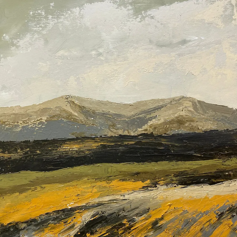 Obraz Autumn Talks/2 autorstwa Helen Mount, rozmiar: 60 × 60 × 2 cm, wykonany z oil on canvas, medium Painting