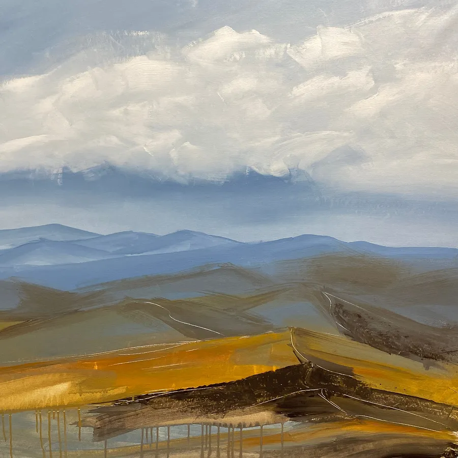 Immagine di Golden Song di Helen Mount, dimensioni: 90 × 100 × 2 cm, medium: Painting