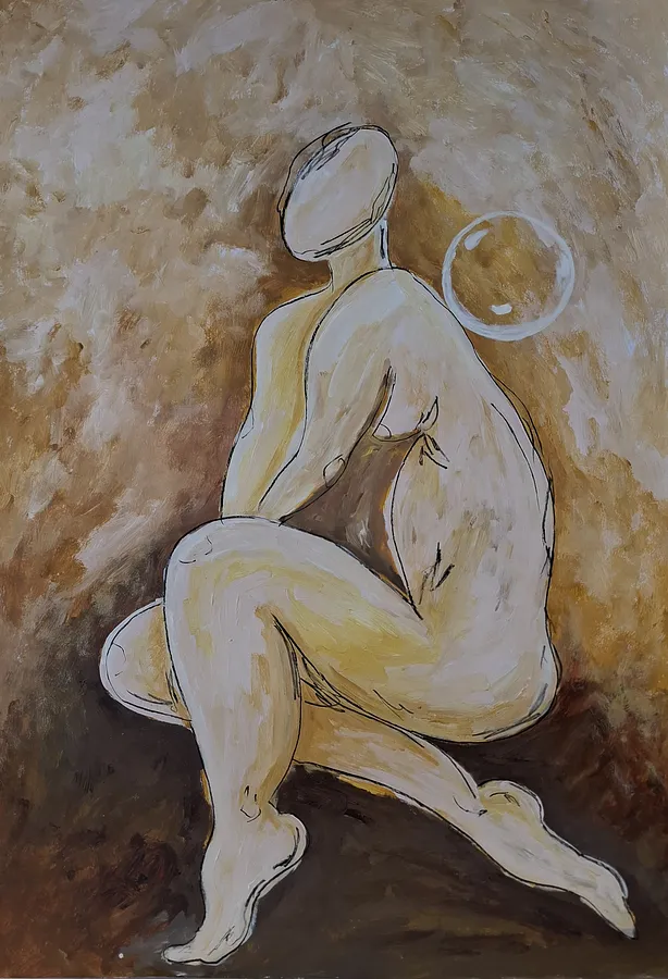 Зображення "Find me" від Daria Habich, розмір: 70х100 cm, матеріали: acrylic, coal, varnish, cardstock, медіум: Mixed media on Cardstock, місто: Ukraine, серія: Soul´s & Body´s, ціна: €890