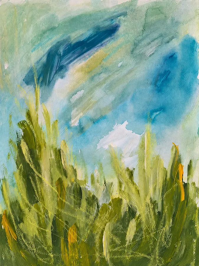 Image de Sea Breeze par Daria Habich, taille : 29.7 × 42 cm., médium Mixed media on paper, faisant partie de la série Salt & Sun, au prix de €190