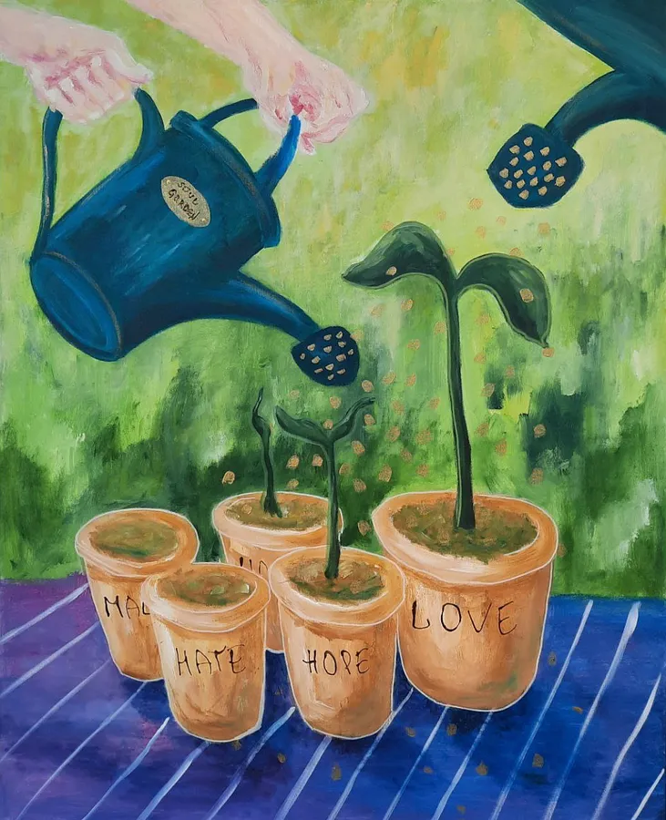 Immagine di Will grow what you water di Daria Habich, dimensioni: 100x80 cm, medium: Живопис, serie: The soul Garden, prezzo: €1590