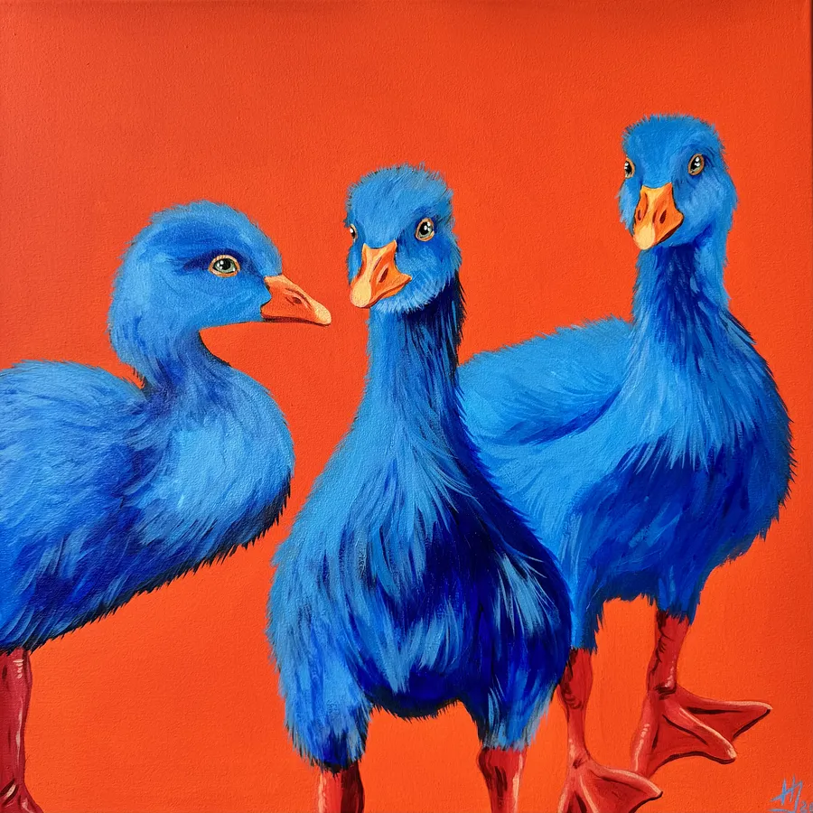 Image de Baby geese par Ivanka Nechyporyk, taille : 50x50 cm, médium Peinture, au prix de $600