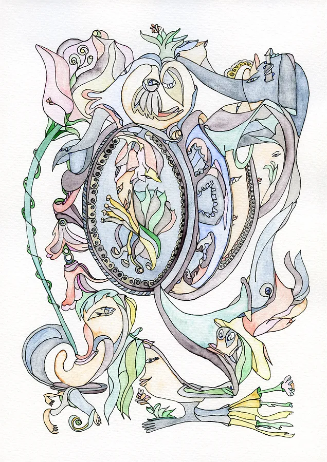 Immagine di Лабіринт віддзеркалень di Anna Samoilovich, dimensioni: 29.7х21 cm, medium: Grafica, serie: Пастельні сплетіння, prezzo: €300