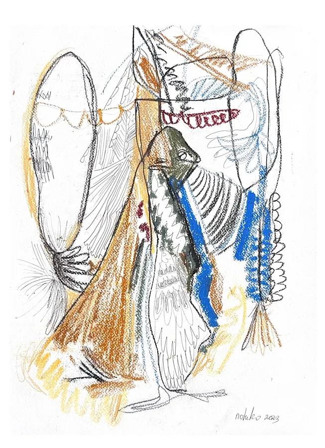 Immagine di Ukrainian dance 4  di Notuko, dimensioni: 35x50, medium: Grafica, serie: birds, prezzo: €150