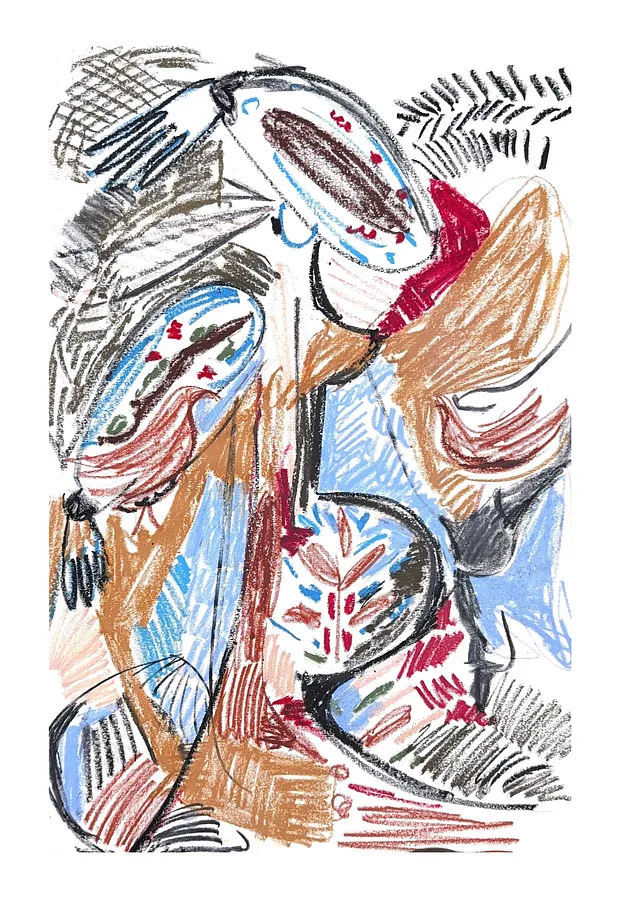 Image de Ukrainian dance 2 par Notuko, taille : 50x65, médium Graphiques, faisant partie de la série birds, au prix de €300