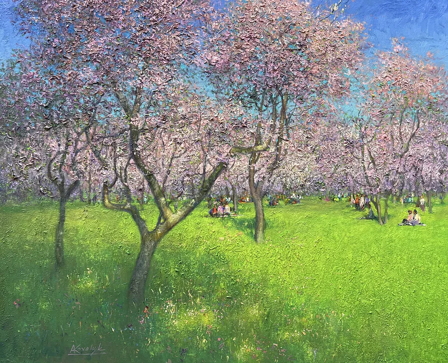 Image de Joy of Spring  par Andrii Kovalyk, taille : 81x100 cm , médium Original Artworks , faisant partie de la série Landscapes Around the World , au prix de €2500