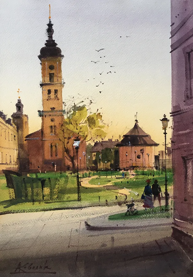 Image de IMG par Andrii Kovalyk, taille : 38x28 cm , médium Original Artworks , faisant partie de la série Urban Landscapes Around the World , au prix de $850