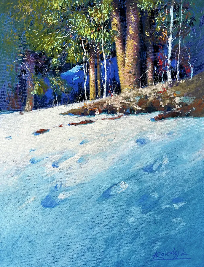 Image de Winter Day in the Carpathians  par Andrii Kovalyk, taille : 65x50 cm , médium Original Artworks , faisant partie de la série Landscapes Around the World , au prix de €550