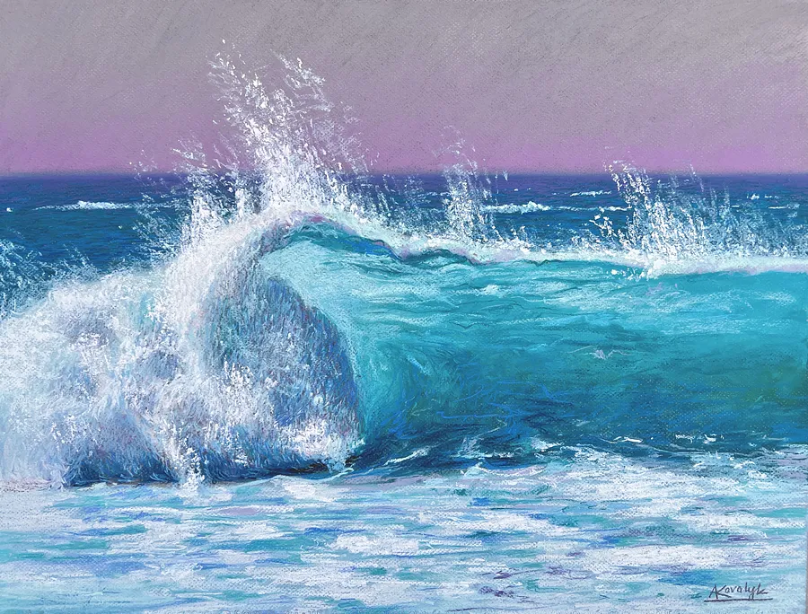 Image de Breath of the Wave par Andrii Kovalyk, taille : 50x65 cm , médium Original Artworks , faisant partie de la série Landscapes Around the World , au prix de €550