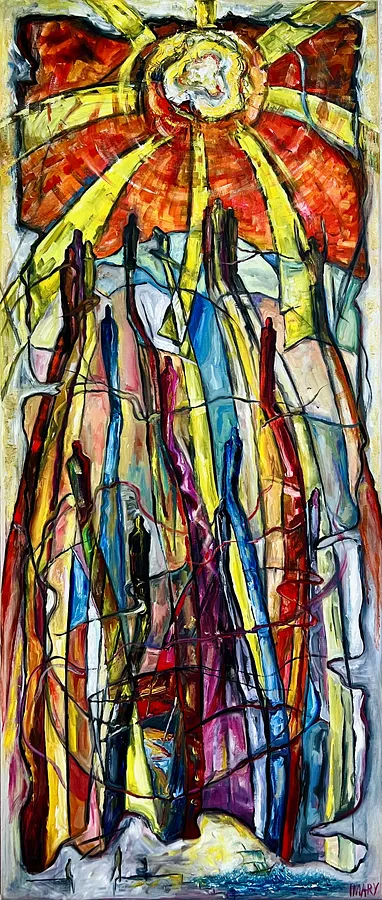 Obraz Doubters autorstwa IMARY, rozmiar: 140 × 60, wykonany z Canvas, oil, wall paint, acrylic, medium Painting, cena: €1900