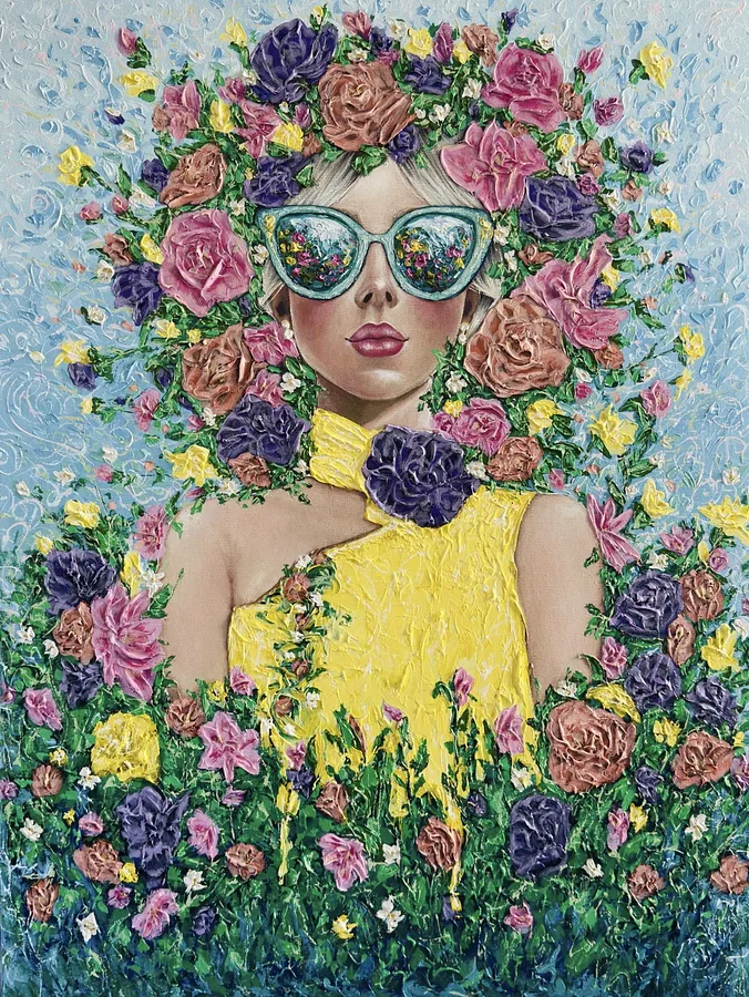 Immagine di Majesty of Spring di Elena Adele Dmitrenko, dimensioni: 48 x 36 in, medium: Painting, serie: Majestic Lady's, prezzo: $5200