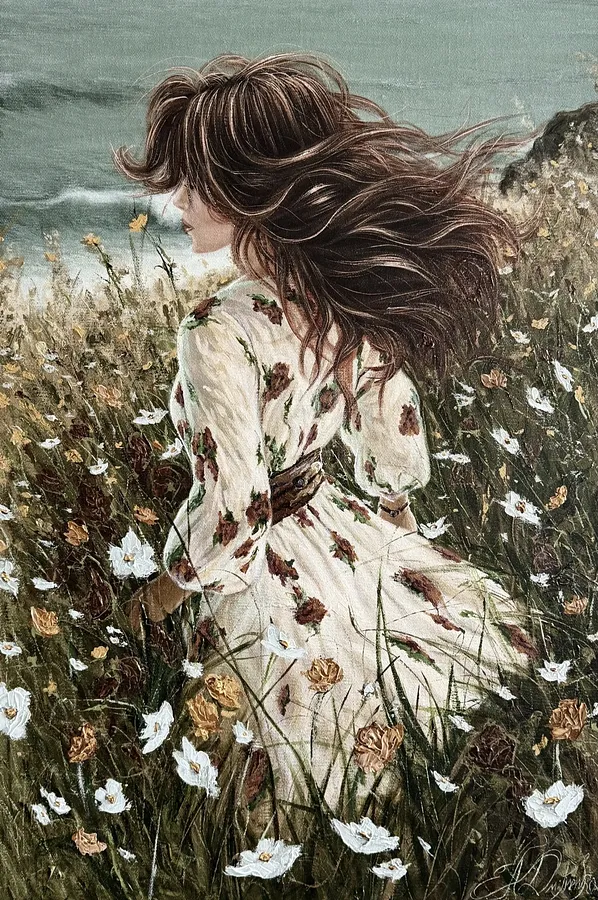 Imagen de El secreto del prado de Elena Adele Dmitrenko, tamaño: 36 x 24, hecho de acrílico sobre lienzo, medio Pintura, de Polonia, parte de la serie Momentos para siempre, con un precio de $1080