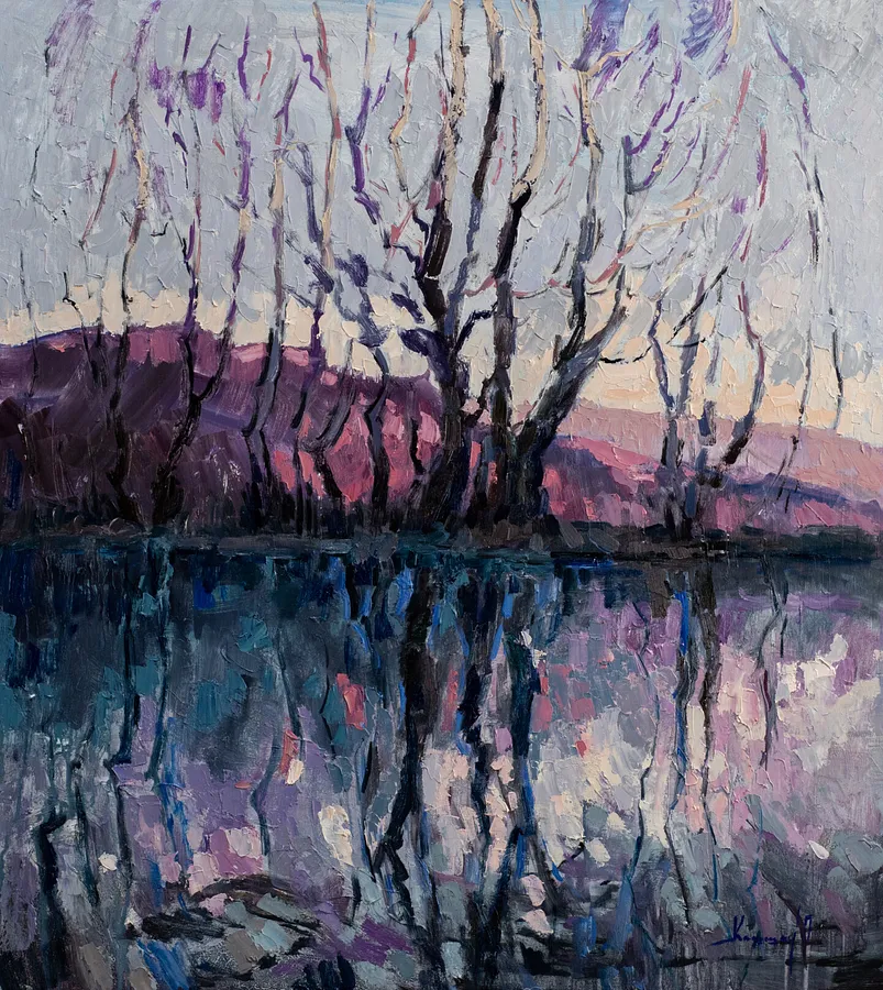 Obraz Looking-Glass autorstwa Olha Kashshai, rozmiar: 90 × 100 cm, wykonany z oil on canvas, medium Painting